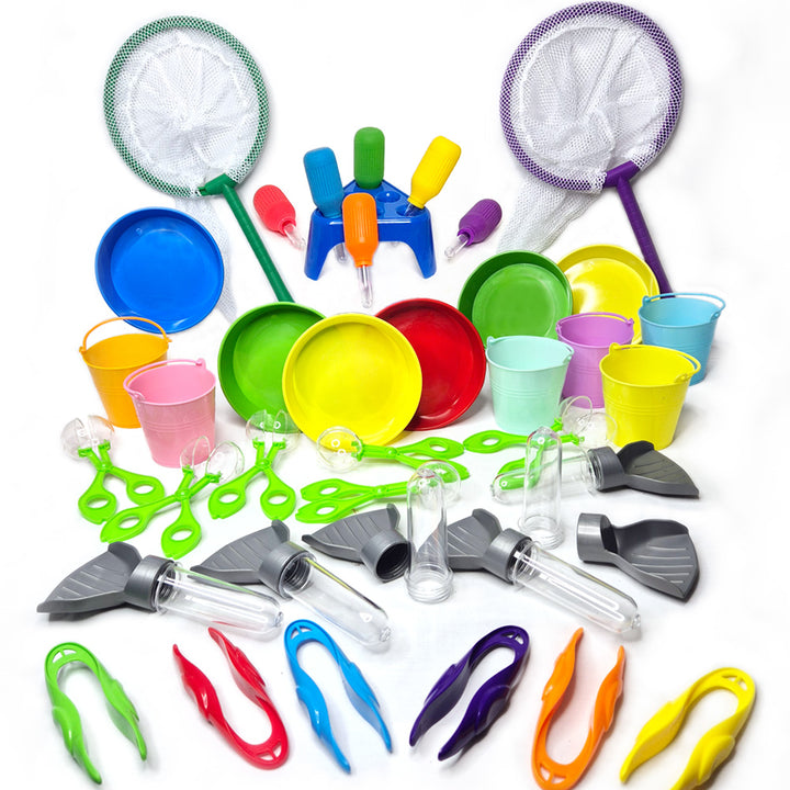 Sand and Water Play SEN accessories pack with buckets, pipettes, scoopers, tweezers, bowls an buckets by eduk8