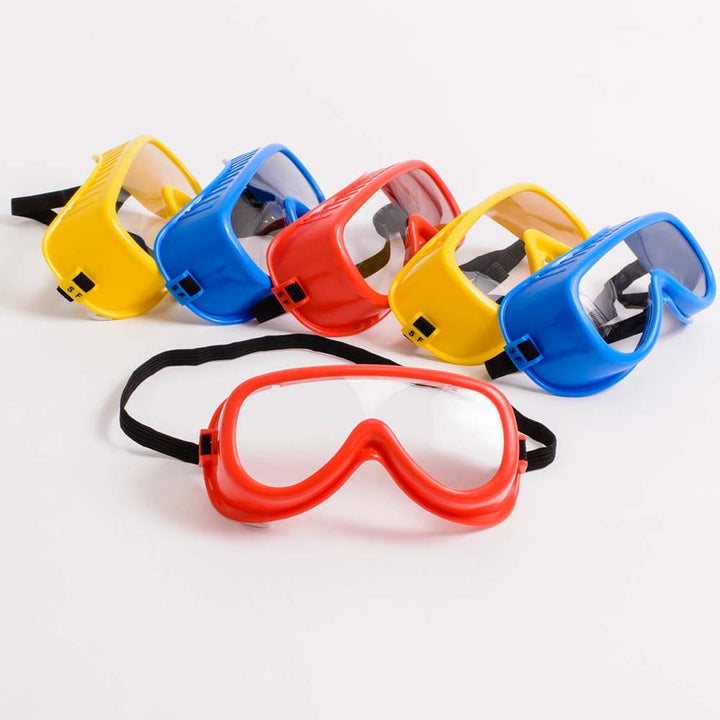 eye protection, multicoloured goggles, colourful, multicoloured, children, junior school, kids, early years, infants, ks1, ks2, key stage 1, key stage 2, learning, science, experiment, plastic, eye protection, protective, safety, coloured goggles, en166,