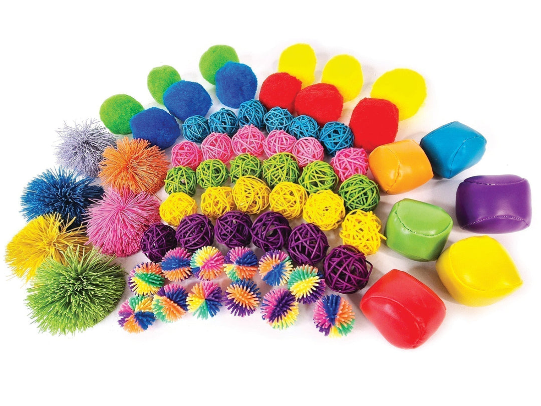 Set of sensory balls in multiple colours and textures designed to support sensory exploration, focus, self-regulation, and classroom or therapy use.