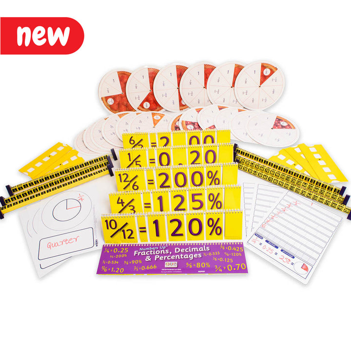 This comprehensive pack will enable children to develop a good understanding of comparing fractions, decimals and percentages and their equivalents.