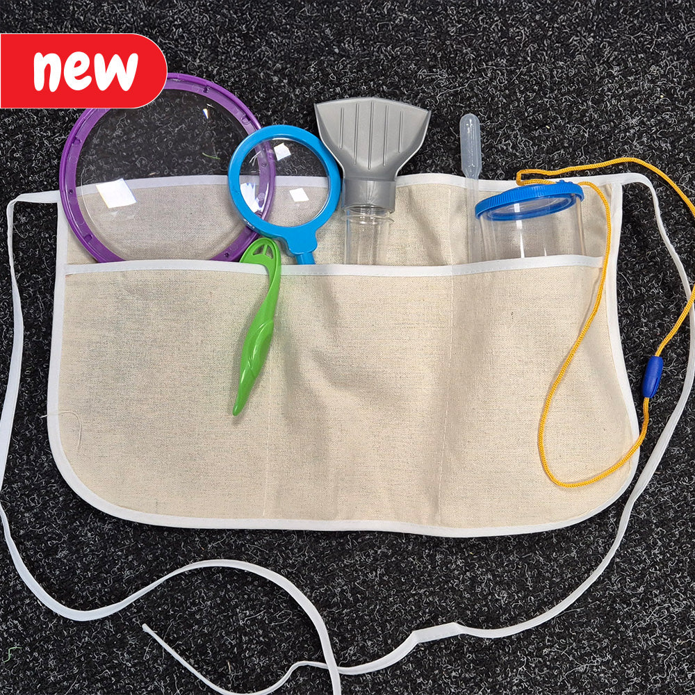 Versatile Foraging & Crafting Aprons—perfect for foraging, crafting, play tools, cooking, and more! Ideal for role play and creativity. Personalise with fabric pens for unique designs. Burlap hessian type material