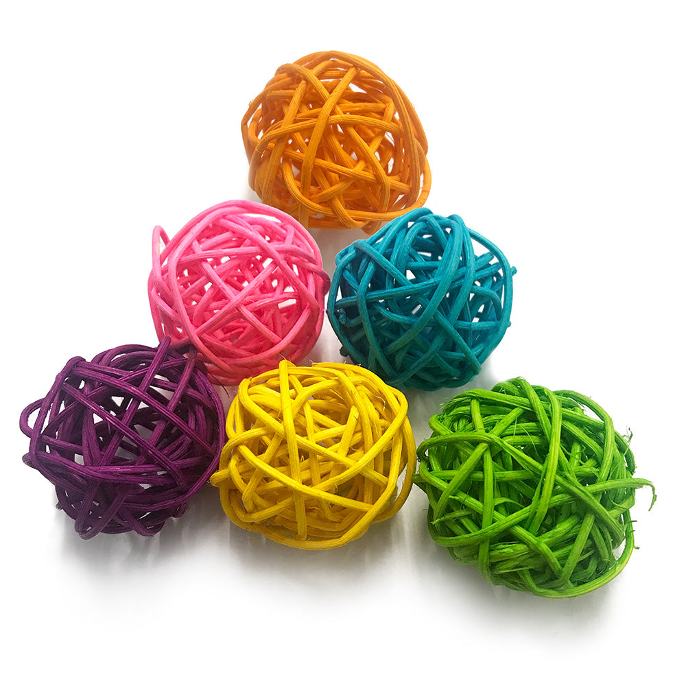 Multi Coloured Rattan Sensory Balls (pack of 30)