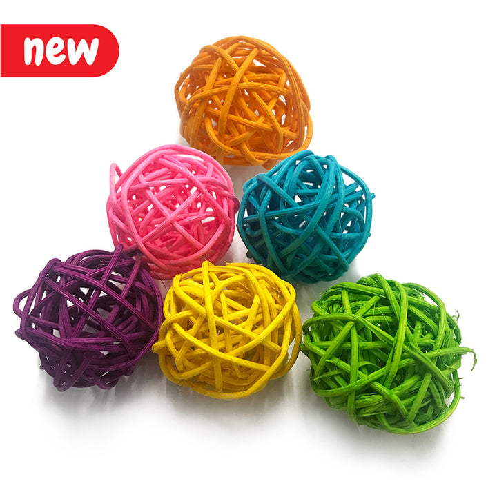 Multi Coloured Rattan Sensory Balls (pack of 30)