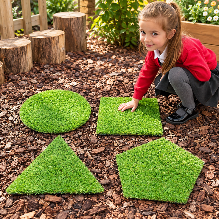 Mini Grass Shapes: Circle, Triangle, Square, Pentagon (Set of 4)