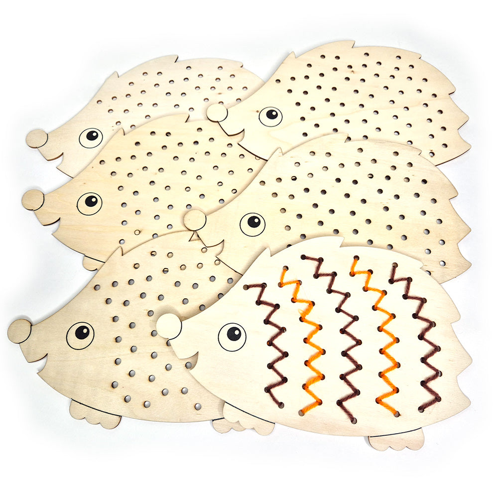 Threading Wooden Hedgehogs (pack of 6)