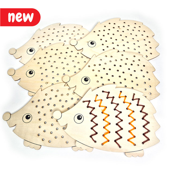 Threading Wooden Hedgehogs (pack of 6)