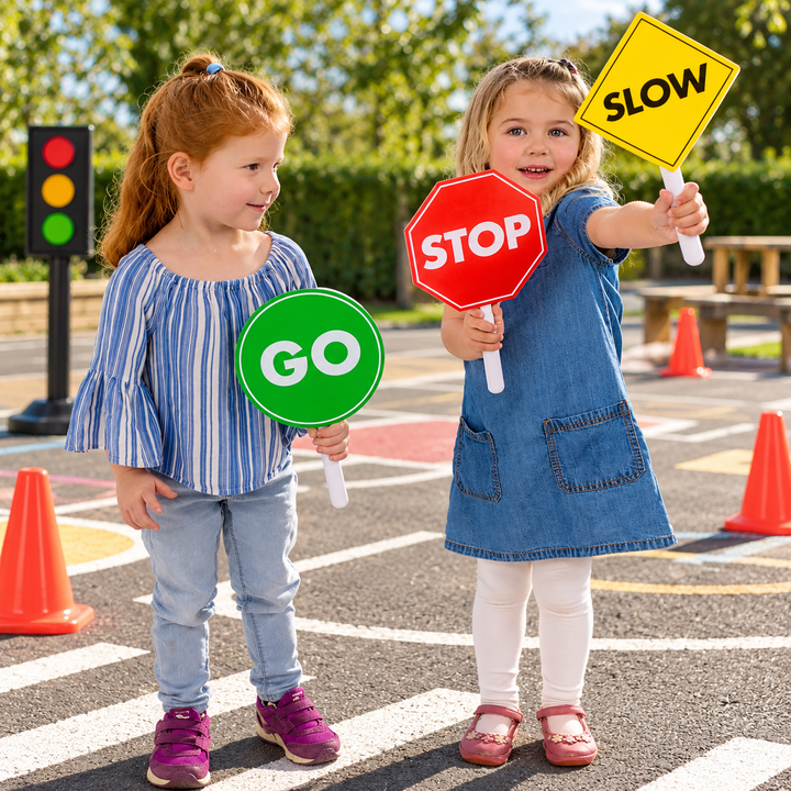 Traffic Control Signs: Set of 3 Stop, Go, Slow