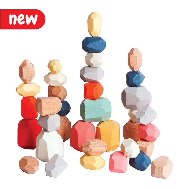 Wooden Sensory Stacking Stones