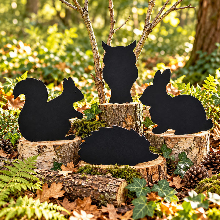 Handheld Chalkboards - Woodland Animals Set of 4 (Owl, Rabbit, Hedgehog, Squirrel)