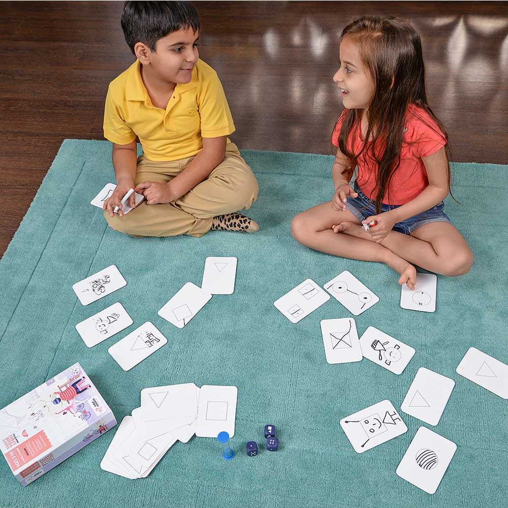 telling a story with shapes chalk and chuckles family fun home learning lockdown activity games