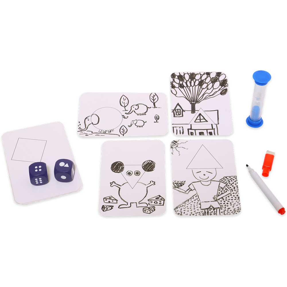 telling a story with shapes chalk and chuckles family fun home learning lockdown activity games