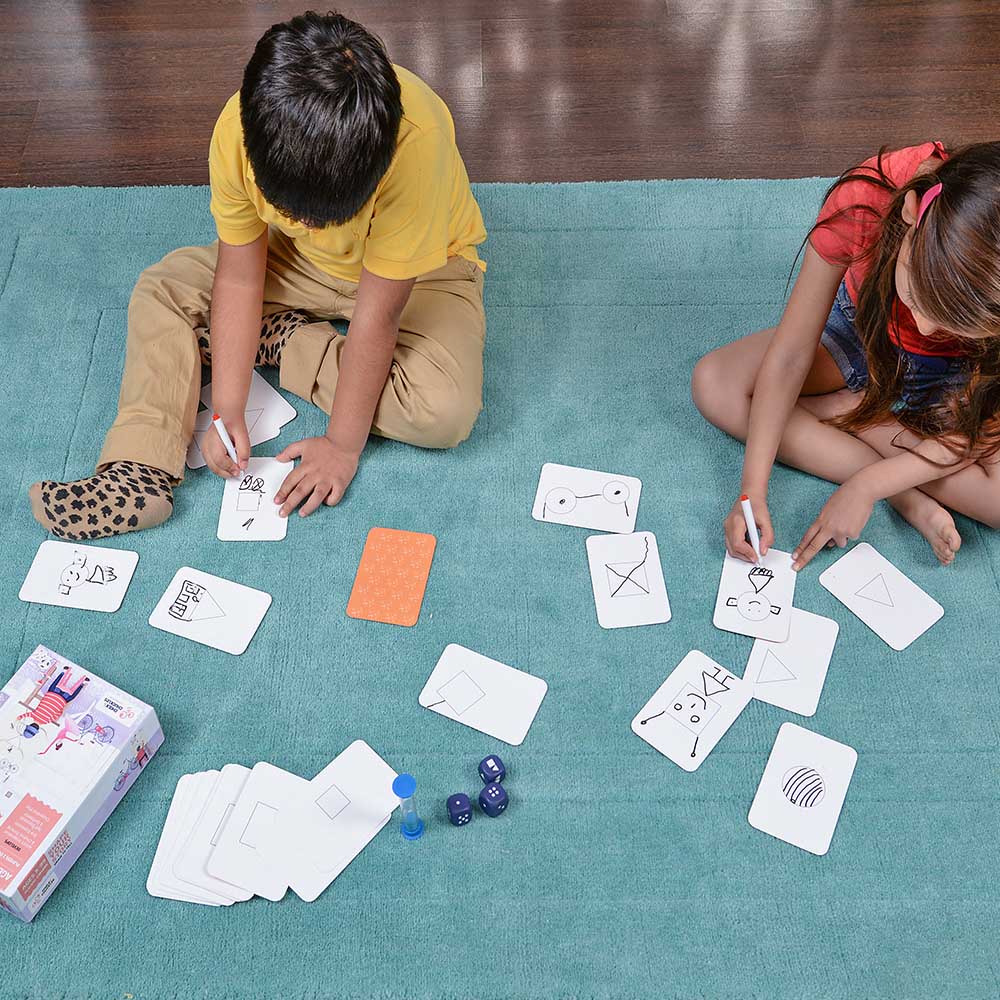 telling a story with shapes chalk and chuckles family fun home learning lockdown activity games